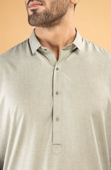 PRE WINTER'22 MEN KURTA PAJAMA CASUAL OLIVE GREEN
