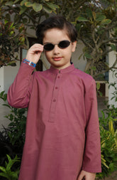 SUMMER'22 BOYS PLAIN KURTA LIGHT MAROON