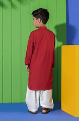 SUMMER'23 BOYS PLAIN KURTA RED