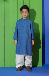 SUMMER'23 BOYS PLAIN KURTA BLUE