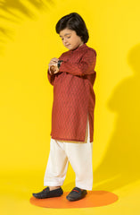 SUMMER'23 BOYS PRINTED KURTA RED