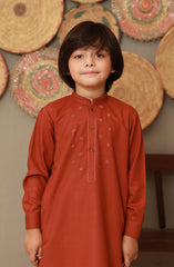 SUMMER'23 BOYS SEMI FORMAL KURTA RUST