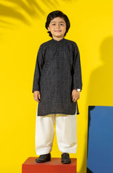 SUMMER'23 BOYS PRINTED KURTA BLACK