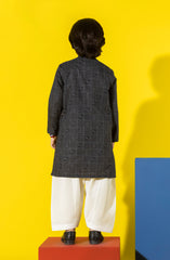 SUMMER'23 BOYS PRINTED KURTA BLACK