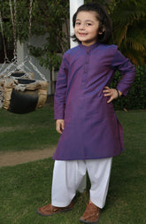 SUMMER'22 BOYS PLAIN KURTA PURPLE