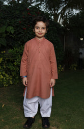 SUMMER'22 BOYS PLAIN KURTA BROWN