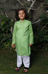 SUMMER'22 BOYS PRINTED KURTA GREEN
