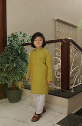 SUMMER'22 BOYS SEMI FORMAL STYLING KURTA MUSTARD