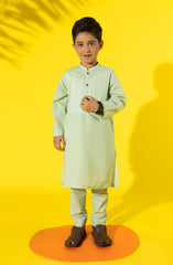 SUMMER'23 BOYS PLAIN KURTA PAJAMA SEE GREEN