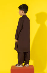 SUMMER'23 BOYS BASIC KAMEEZ SHALWAR BROWN