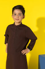 SUMMER'23 BOYS BASIC KAMEEZ SHALWAR BROWN