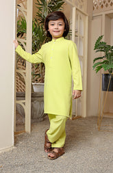 EID FESTIVE'22 BOYS PLAIN KAMEEZ SHALWAR LEMON