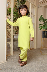 EID FESTIVE'22 BOYS PLAIN KAMEEZ SHALWAR LEMON