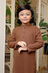 EID FESTIVE'22 BOYS SEMI FORMAL KAMEEZ SHALWAR BROWN