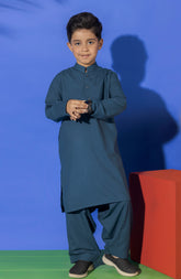 SUMMER'23 BOYS PLAIN KAMEEZ SHALWAR DARK TEAL