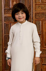 EID FESTIVE'22 BOYS PLAIN KAMEEZ SHALWAR LIGHT BEIGE