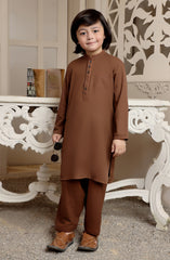 EID FESTIVE'22 BOYS SEMI FORMAL KAMEEZ SHALWAR BROWN