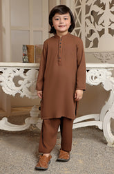 EID FESTIVE'22 BOYS SEMI FORMAL KAMEEZ SHALWAR BROWN