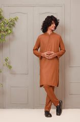 SUMMER'23 TEENS KURTA PAJAMA CASUAL BROWN