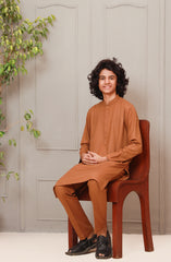 SUMMER'23 TEENS KURTA PAJAMA CASUAL BROWN