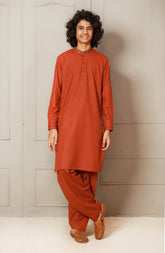SUMMER'23 TEENS KAMEEZ SHALWAR SEMI FORMAL RUST