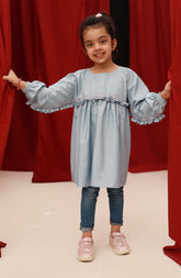 WINTER'22 FROST BLUE 1PC STITCHED KURTI