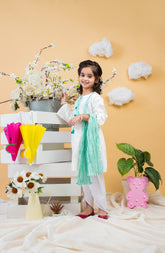 GIRLS LAWN PRINTED 3PC STITCHED SUIT