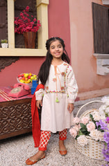 SUMMER'22 GIRLS POLKA DOTS 3PC STITCHED SUIT