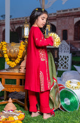 EID FESTIVE'22 GIRLS 3PC STITCHED SUIT