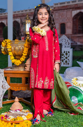 EID FESTIVE'22 GIRLS 3PC STITCHED SUIT