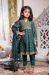 FESTIVE'22 ZARAFSHAN SEMI FORMAL GIRLS 3PC STITCHED SUIT