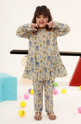 SUMMER'23 PORCLEAN HUT PRINTED GIRLS 2PC STITCHED SUIT