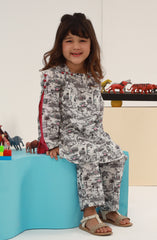 SUMMER'23 BASIC PRINTED GIRLS 2PC STITCHED SUIT