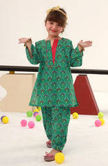 SUMMER'23 BASIC PRINTED GIRLS 2PC STITCHED SUIT