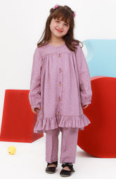 SUMMER'23 SELF JACQURARD GIRLS 2PC STITCHED SUIT