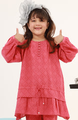 SUMMER'23 BASIC JACQURARD GIRLS 2PC STITCHED SUIT