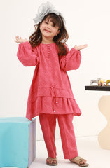 SUMMER'23 BASIC JACQURARD GIRLS 2PC STITCHED SUIT