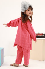 SUMMER'23 BASIC JACQURARD GIRLS 2PC STITCHED SUIT