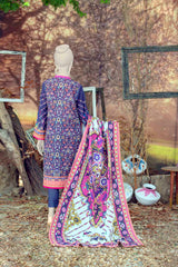 WOMEN PERSIAN WINDMILL EMBROIDERED STITCHED 3PC SUIT