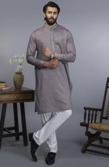 MEN KURTA SEMI FORMAL LIGHT BROWN (6654692589742)