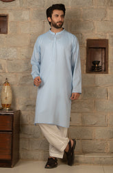 MEN KURTA PLAIN SKY BLUE (6675317555374)