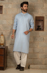 MEN KURTA PLAIN SKY BLUE (6675317555374)