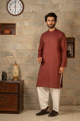 MEN KURTA PLAIN BROWN