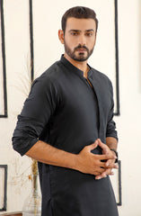 MEN KURTA PLAIN BLACK