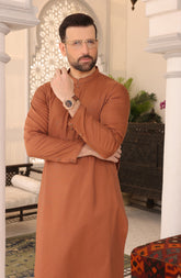PRE WINTER'22 MEN KURTA CASUAL RUST