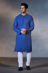 SUMMER'23 MEN KURTA PLAIN BLUE
