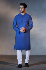 SUMMER'23 MEN KURTA PLAIN BLUE