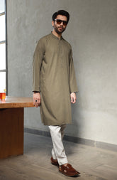 SUMMER'23 MEN KURTA CASUAL OLIVE