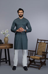MEN KURTA CASUAL GREY (6654687609006)