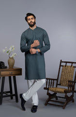 MEN KURTA CASUAL GREY (6654687609006)